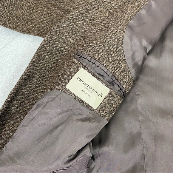Pronto-Uomo Men's 44 R Firenze 3 Button Sport Coat Blazer Suit Jacket Wool Italy - Picture 8 of 14